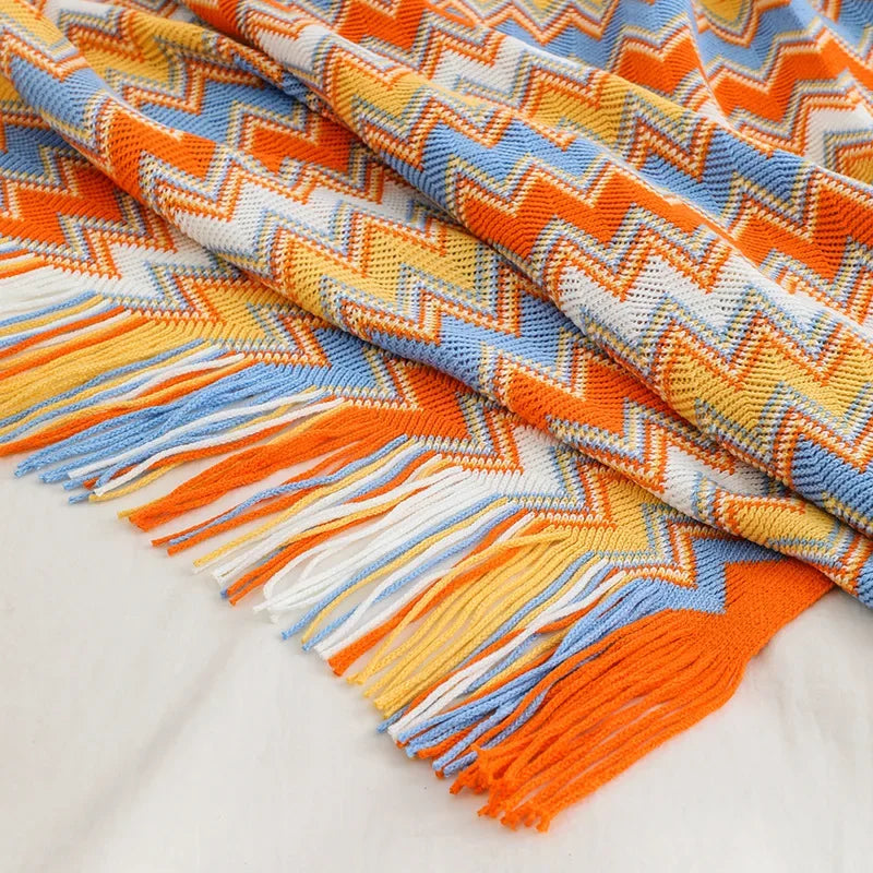 Skanto | CasaLoom | Boho Teppe med Frynser | Rust Rød | Myk & Lett