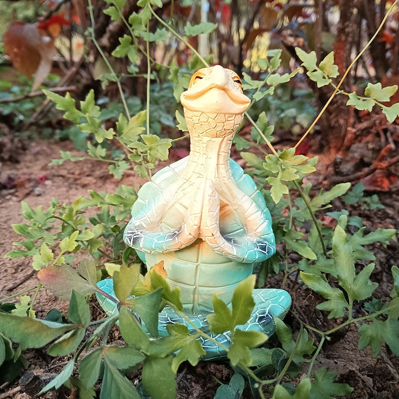 Mediterende havskilpaddestatue