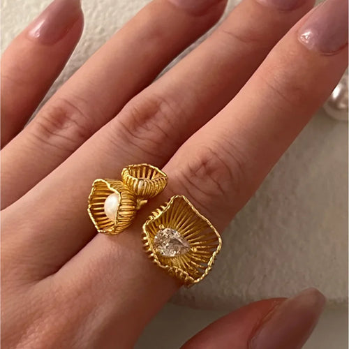 Skanto | Diamant Perle Musling Ring