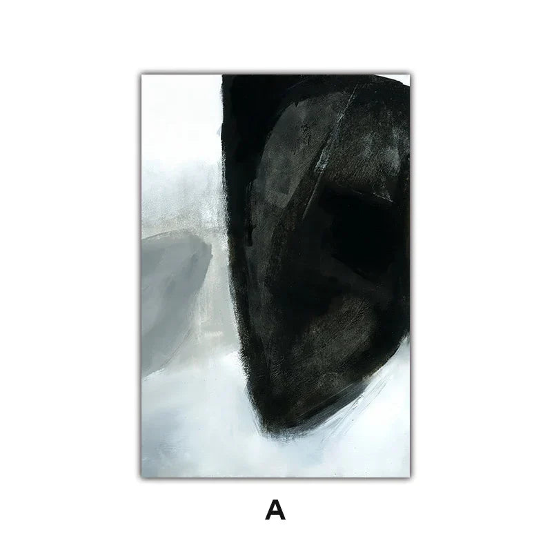 Dark Stones Abstract Wall Art Fine Art Canvas Prints Nordic Images For Modern Apartment Living Room Home Office Decor | Skanto