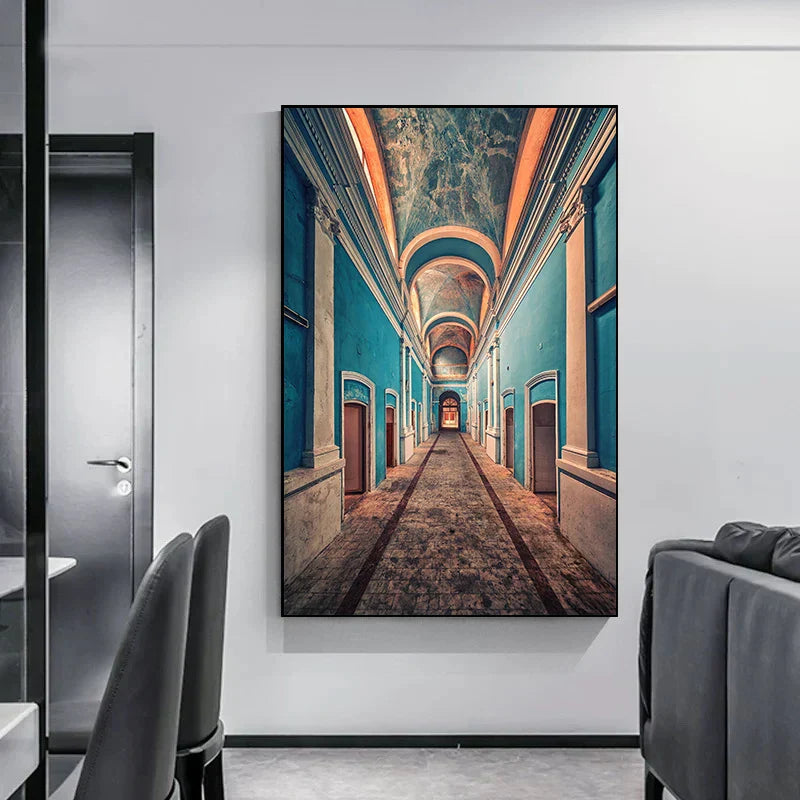 Minimalist Abstract Architectural Wall Art Fine Art Canvas Prints Posters Pictures For Modern Apartment Living Room Home Office Decor | Skanto