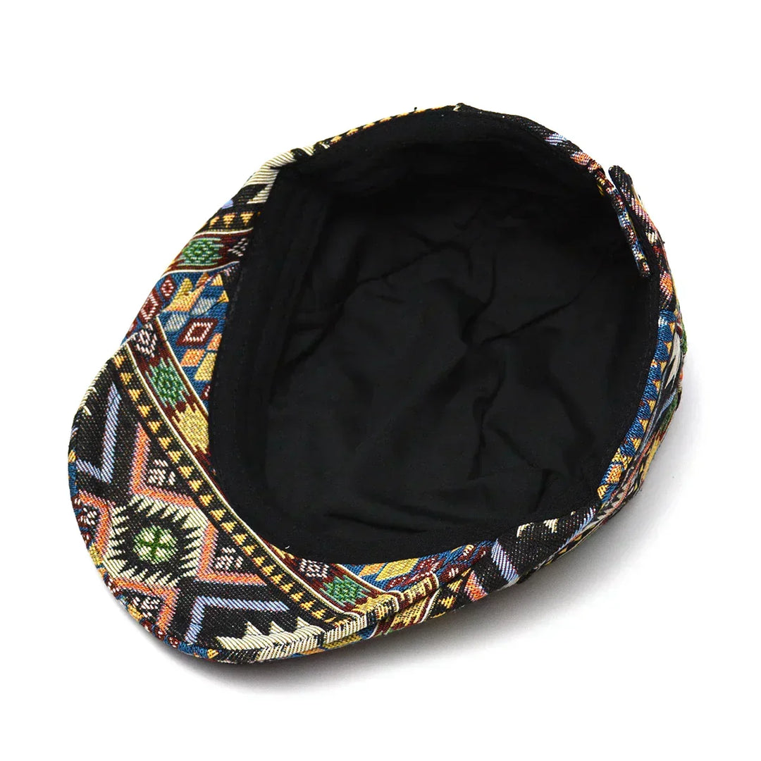 Skanto | Fargerik Retro Flat Cap – Vintage-Inspirert Bomullshatt for Alle Sesonger