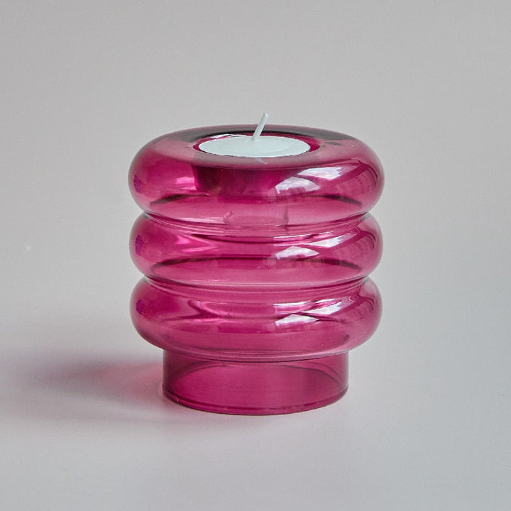 Skanto | Glas-Spiral-Kerzenhalter | Modernes Dekorationsdesign | Mehrfarbig