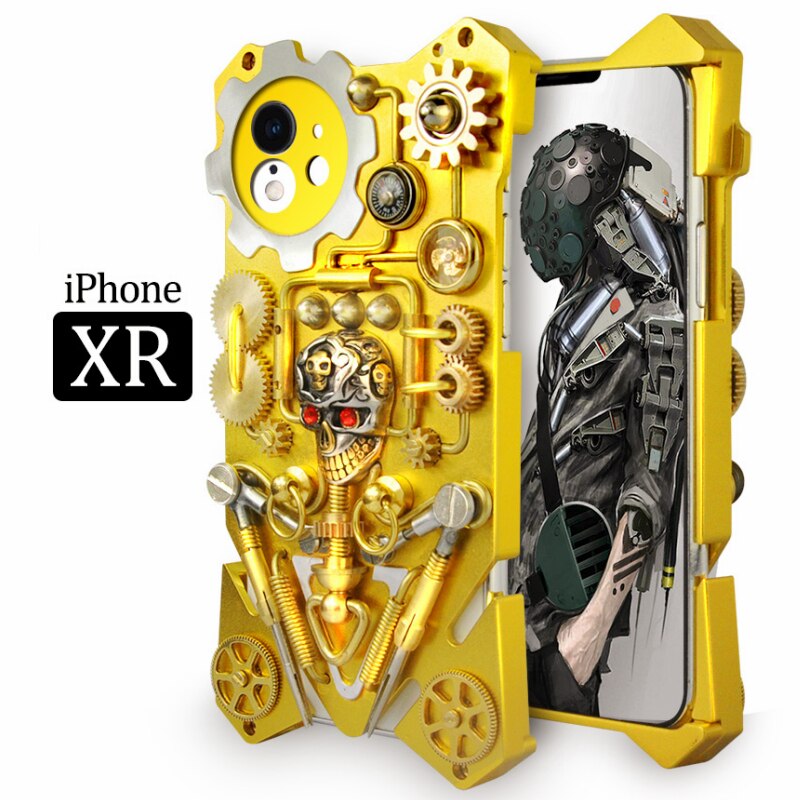 Skanto | Mekanisk Hodeskalle Cyberpunk Stil iPhone Deksel