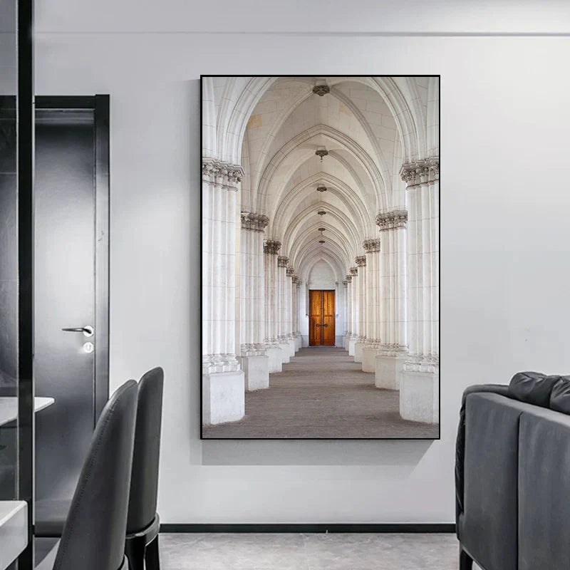 Minimalist Abstract Architectural Wall Art Fine Art Canvas Prints Posters Pictures For Modern Apartment Living Room Home Office Decor | Skanto
