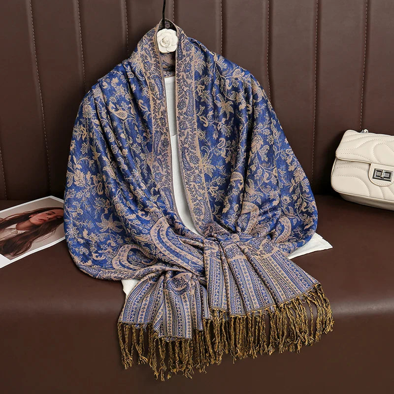 Skanto | Élégancea | Dame skjerf | Cashmere følelse | 70 × 190 cm | Luksus trykk & varm