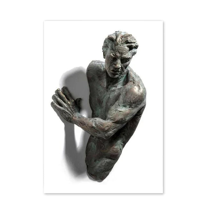 Modern Urban Abstract Iron Statue Wall Art Fine Art Canvas Prints 3D Visualization Figure Art Pictures For Minimalist Apartment Wall Decor | Skanto