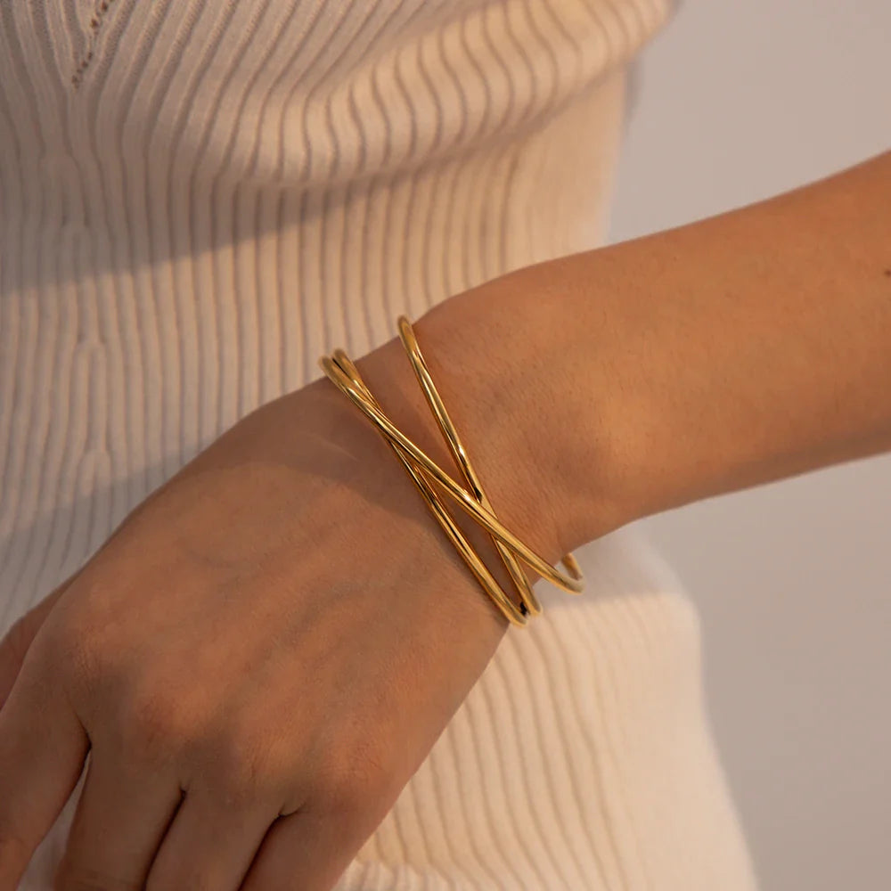 Skanto | 18k Flettet Trio Armring Cuff Armbånd