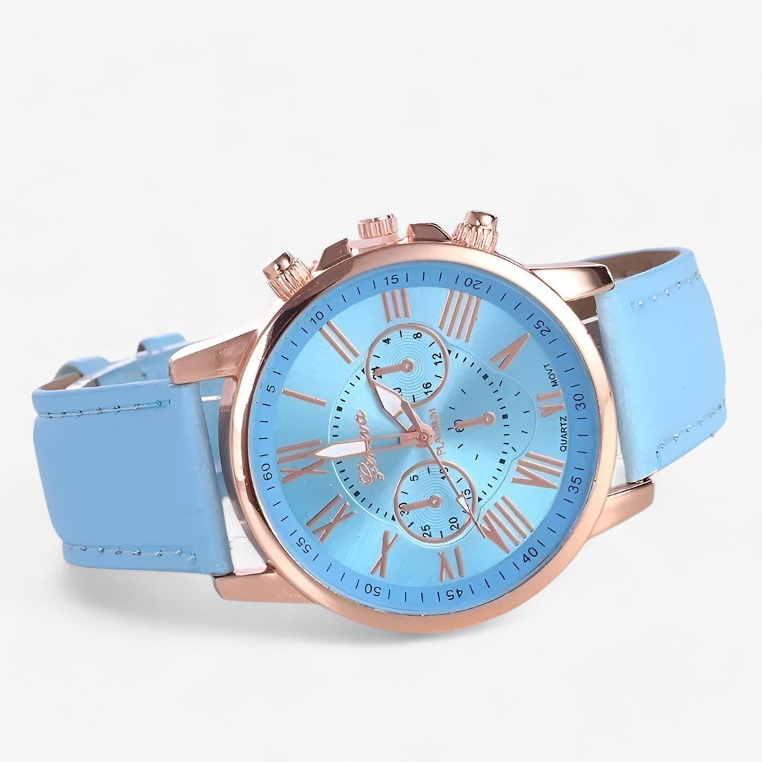 Camille Damenuhr mit wasserdichtem Lederarmbånd, 42mm