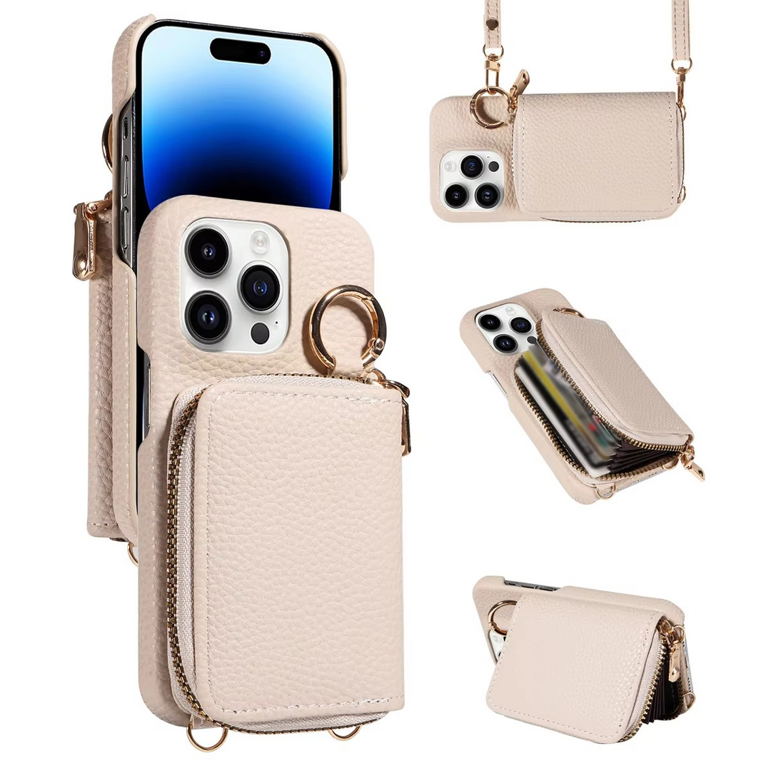 Skanto | Premium lær Multi-Function iPhone-deksel med anti-degauss beskyttelse