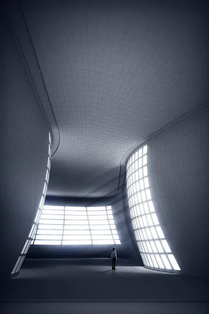 Modern Geometric Architectural Landscape Wall Art Fine Art Canvas Prints Pictures for Studio Home Office Entryway Inspiring Art Decor | Skanto