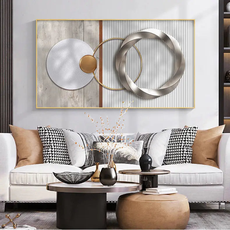 Modern Aesthetic Abstract Sun & Moon Wall Art Fine Art Canvas Prints Pictures for Luxury Loft Living Room Dining Room Lifestyle Art Decor | Skanto