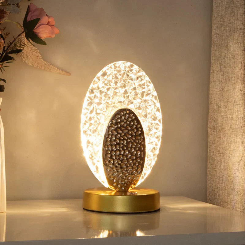 Skanto | Crystal LED bordlampe: Dimbar, USB-lading, Berøring & Fjernkontroll