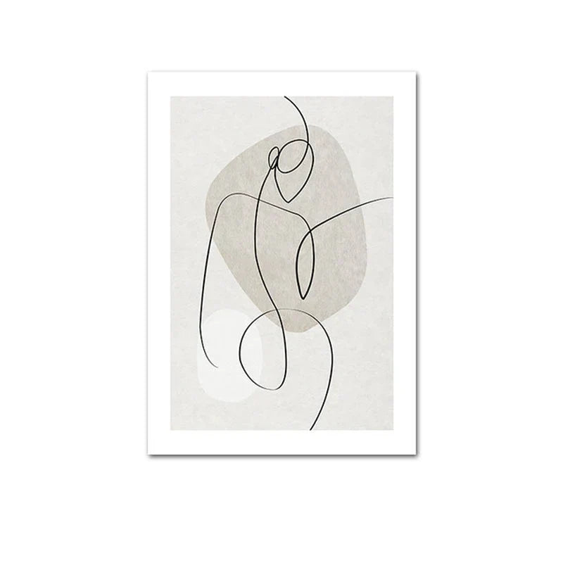 Skanto Scandinavian Minimalist Geometric Dark Neutral Colors Wall Art Fine Art Canvas Prints Modern Abstract Pictures for Living Room Home Decor | Skanto