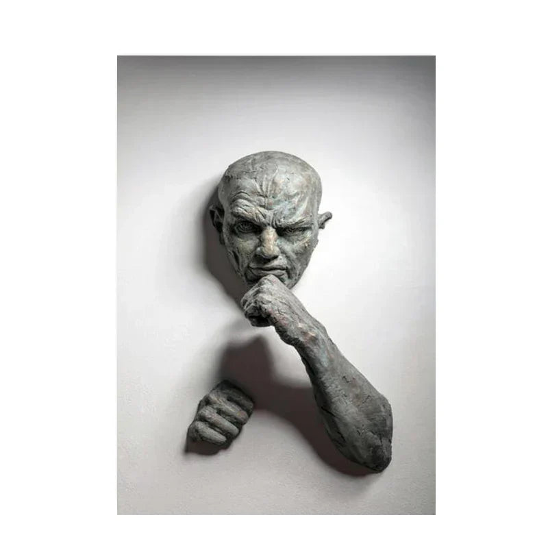 Modern Urban Abstract Iron Statue Wall Art Fine Art Canvas Prints 3D Visualization Figure Art Pictures For Minimalist Apartment Wall Decor | Skanto