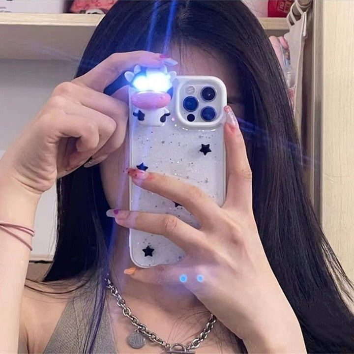 Skanto | Glødende Ku 3D Transparent iPhone Deksel