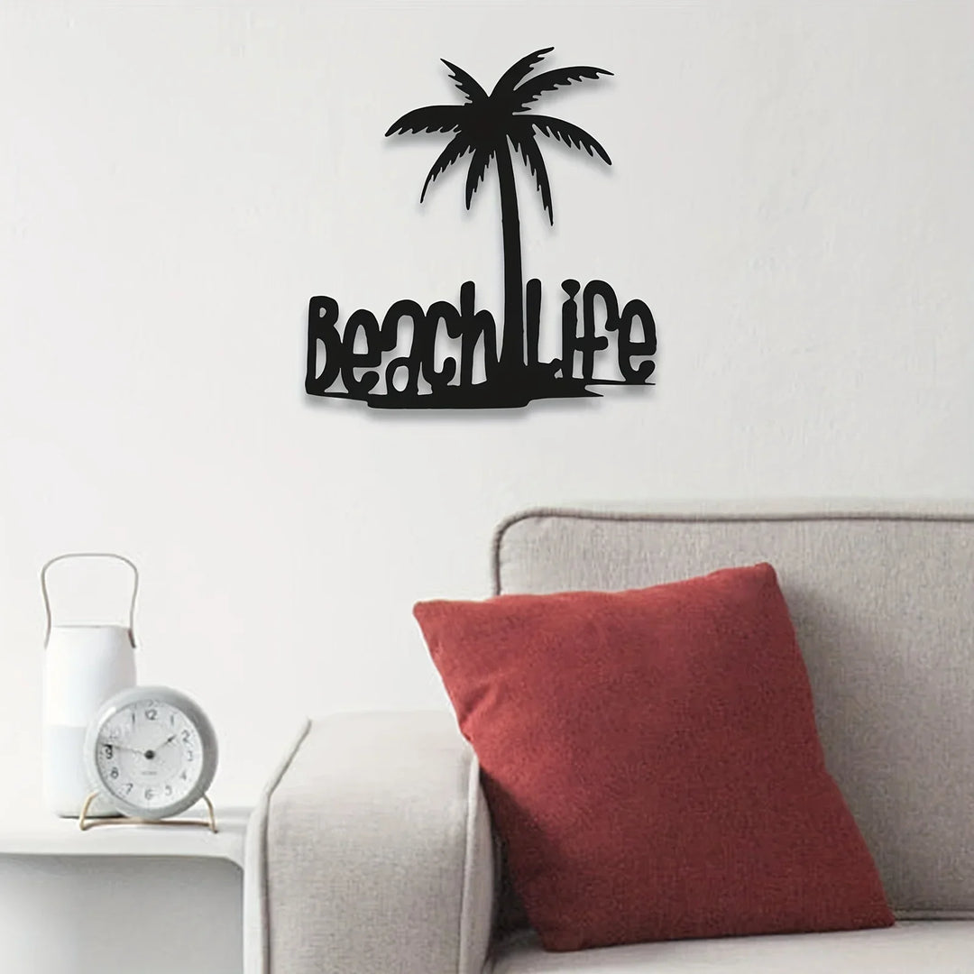 Beach Life Coconut Tree Metal Wall Art 3D Decoration for Living Room Bedroom Home Office Wall Decor | Skanto