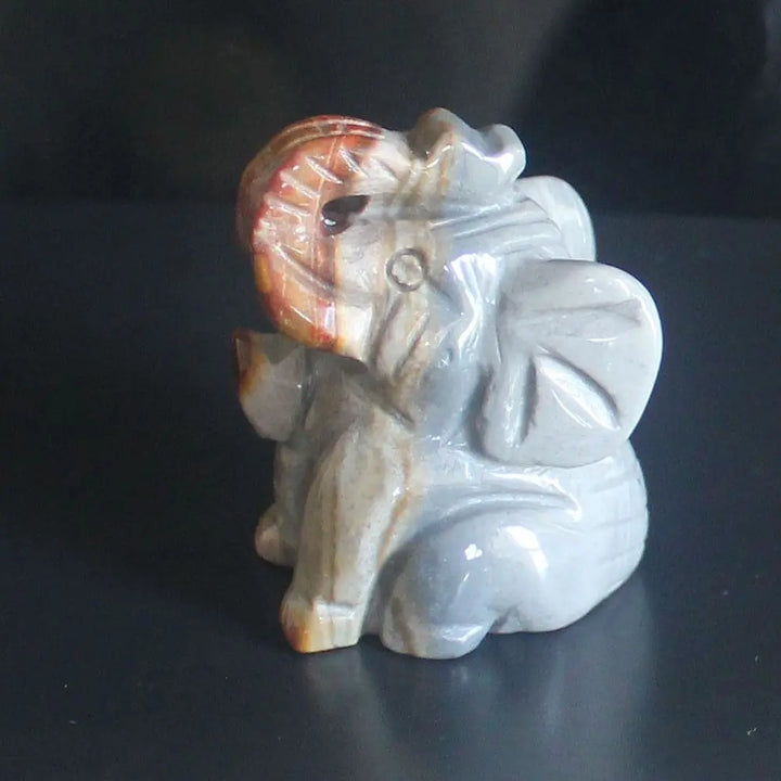 Skanto Blandede edelsten Krystall sittende Elefant Figur Dyreskulptur hjemmedekor 2''