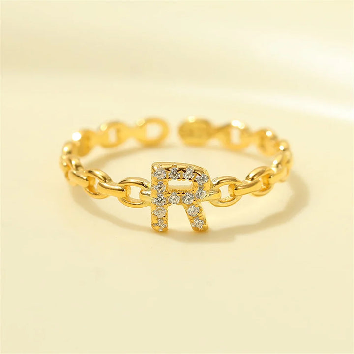 Skanto | Delikat Diamant Bokstav Initial Ring