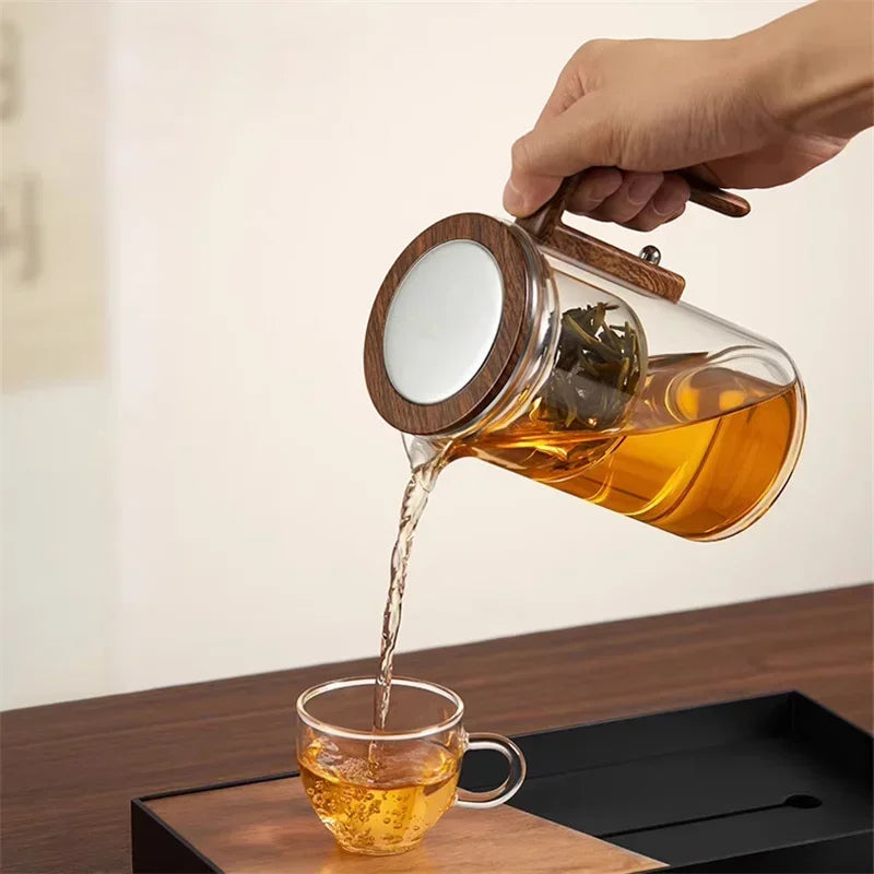 Auréa Glass Teapot – Luksus Infuser med Trehåndtak | Skanto