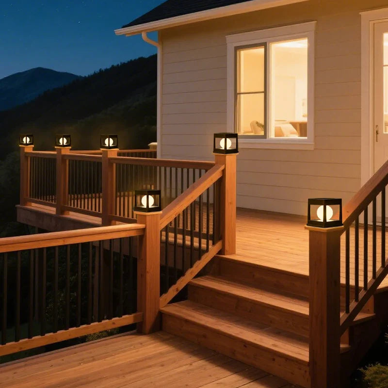 Norvo | Solhage Lantern LUMOVIA DuoLight | 2 Lysfarger | IP65 Vanntett | For Bakke, Terrase & Staketmontering | 11,8 x 11,8 x 11,5 cm