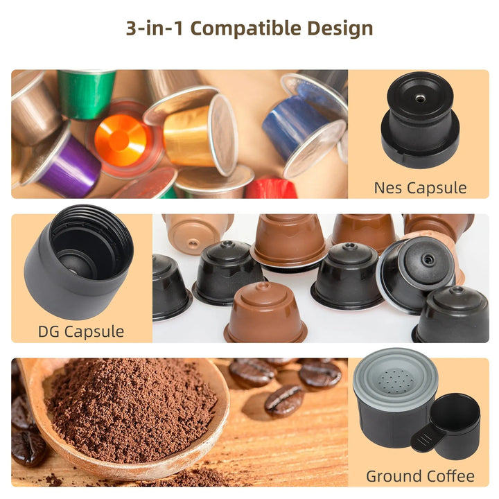 Skanto | Bærbar Kaffemaskin Espresso Maskin Håndpresse Kapsel Malt Kaffe Brygger Bærbar for Reiser og Piknik, BioloMix