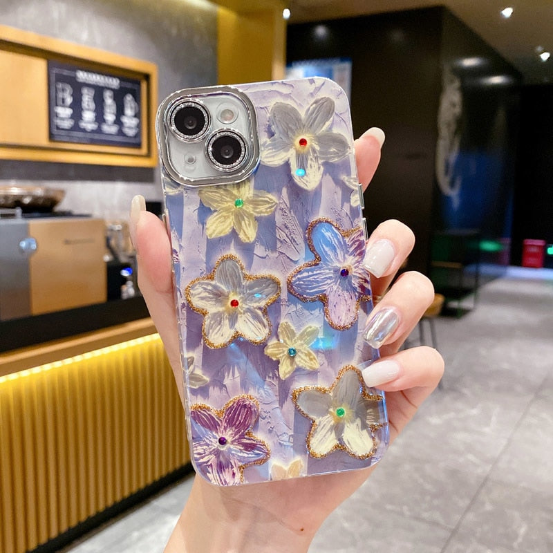 Skanto | Flower Glow Myk Støtsikker iPhone Deksel