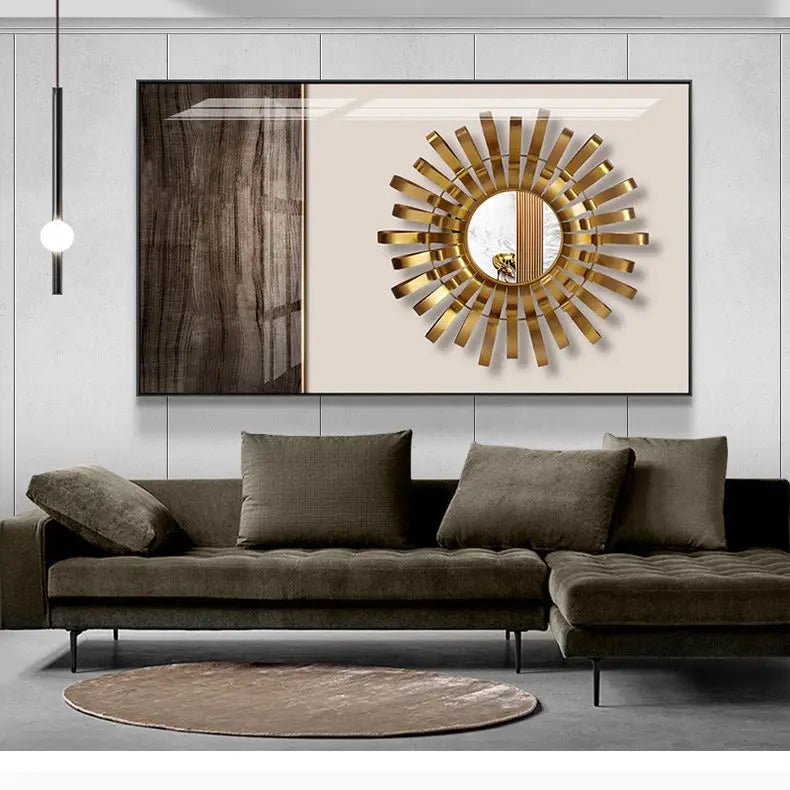 Modern Aesthetic Abstract Sun & Moon Wall Art Fine Art Canvas Prints Pictures for Luxury Loft Living Room Dining Room Lifestyle Art Decor | Skanto