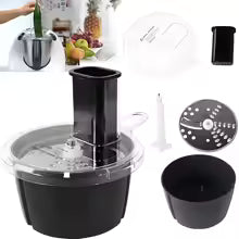 Norvo | MixProTec Multifunksjonelt Tilbehørsett for Thermomix TM5/TM6 | Skjæredisk, Beholder & Lokk | Tåler oppvaskmaskin & Mattrygt