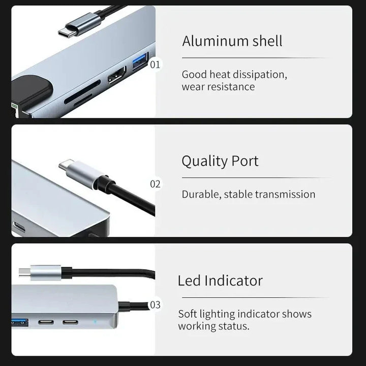 Skanto | Type C - USB Dockingstasjon Hub