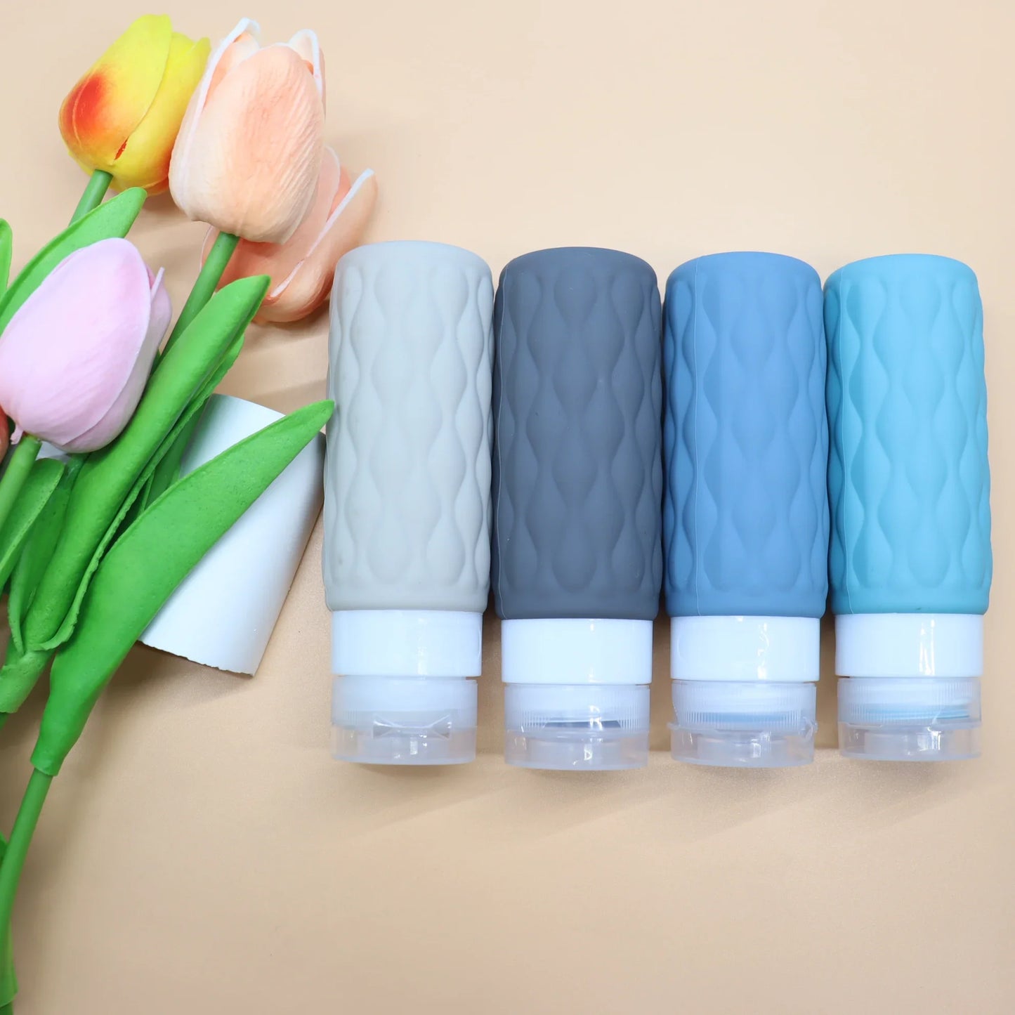 Norvo | FlexiFill Refilldusjflasker Sett | Myke silikonflasker og spraybeholdere | Lekkasjefri og TSA-kompatibel | For sjampo, lotion og kosmetikk