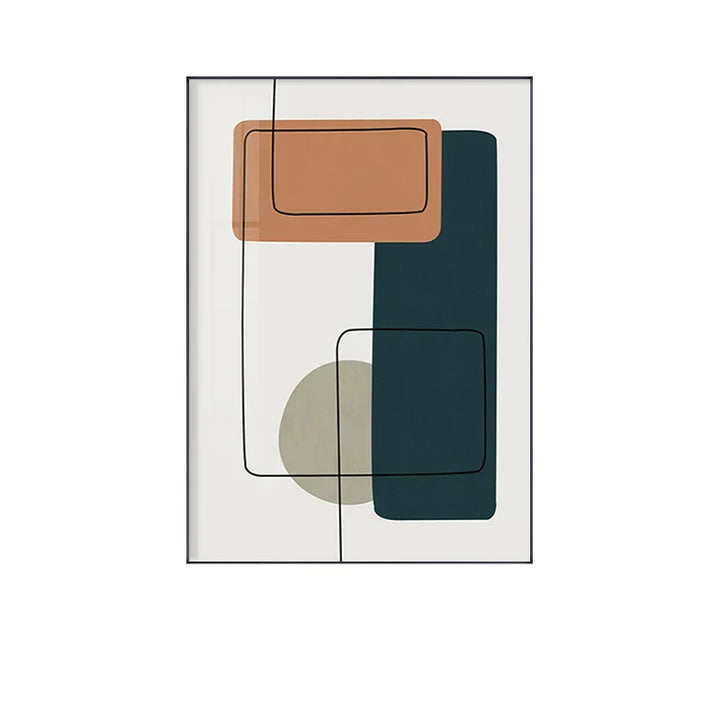 Modern Abstract Earthy Tones Geometric Wall Art Fine Art Canvas Prints Pictures for Living Room Dining Room Modern Home Decor | Skanto