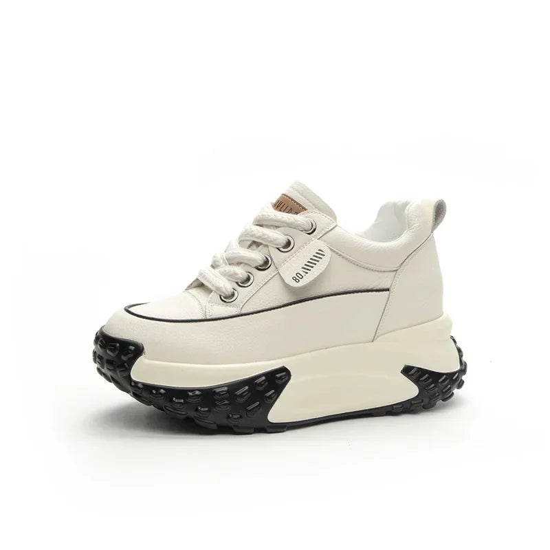 Skanto | 7 cm Plattform Wedge Sneakers laget av Lær