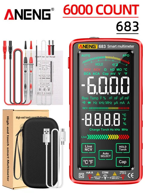 Skanto | 683 Smart Multimeter - High-End Touch, 6000 Counts, Oppladbar