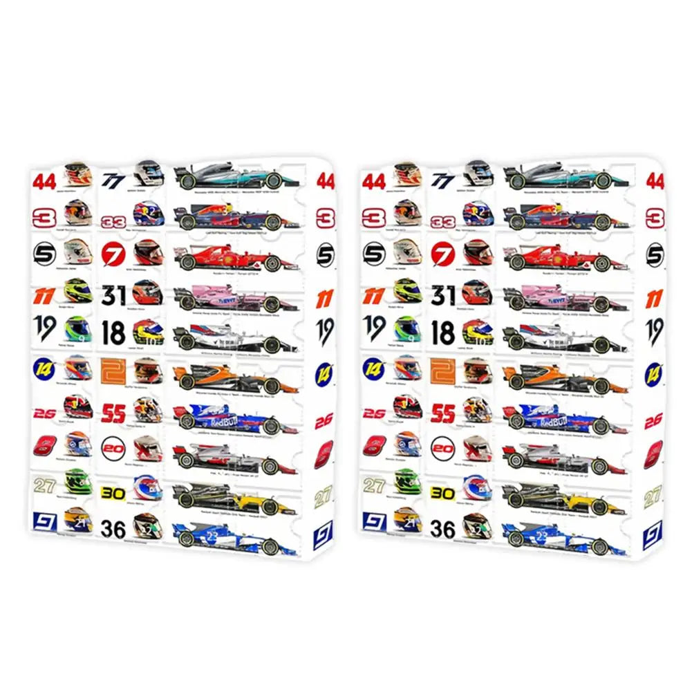 2024 F1 Adventskalender for Barn - Overraskelses Miniatyr Racing Gaver, Jule Nedtelling