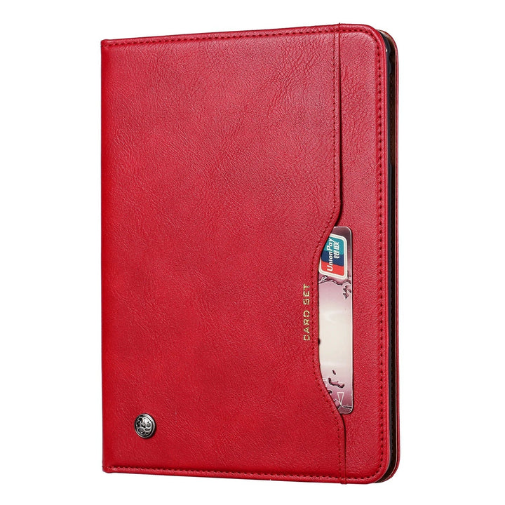 Skanto | Lær Flip Case for iPad 9.7 (2017-2018), 10.2 (7. / 8. generasjon), Air 2/3/4, Pro 9.7/10.5/11 - Vanntett, Støtsikker, Forretnings Tablet Case