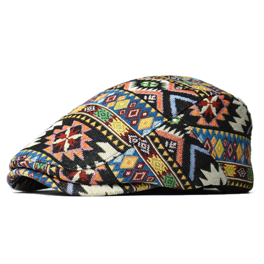 Skanto | Fargerik Retro Flat Cap – Vintage-Inspirert Bomullshatt for Alle Sesonger