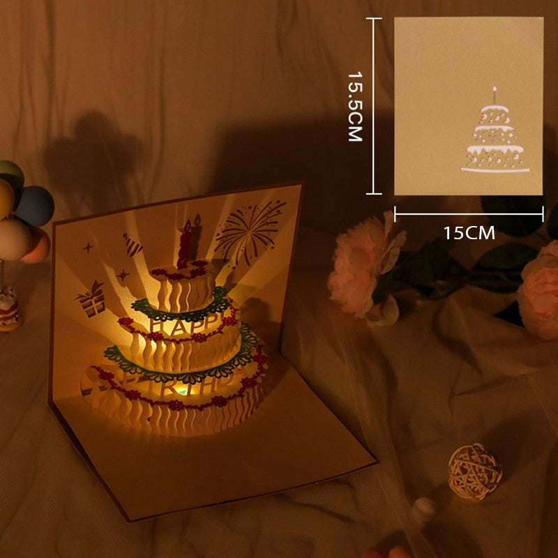 Norvo | 3D bursdagsmusikk glade kakekort