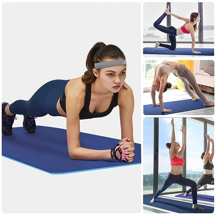 Skanto | TPE Yogamatte Antiskli Dobbel Lag Trenings- og Pilatesmatte med Bæreveske