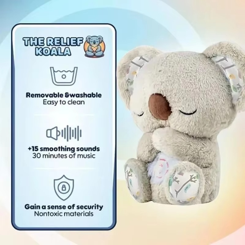 Skanto | Koseklump Koala Plush Søvnkamerat med Mild Glød og Beroligende Lyder
