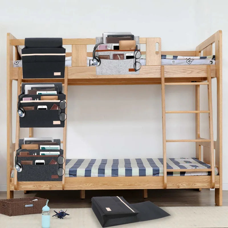 Norvo | OrdiNest Felt Bed Organizer å Henge | Praktisk Oppbevaring ved Seng eller Sofa | Hengende Bag for Tablet, Fjernkontroll & Tilbehør