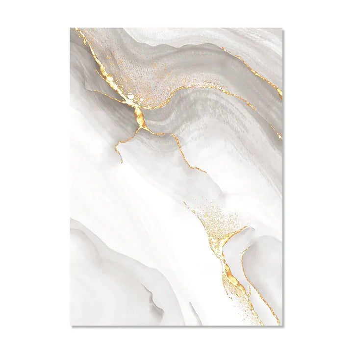Light Luxury Golden Gray Marble Print Wall Art Quality Canvas Posters Abstract Minimalist Pictures For Modern Living Room Decor | Skanto