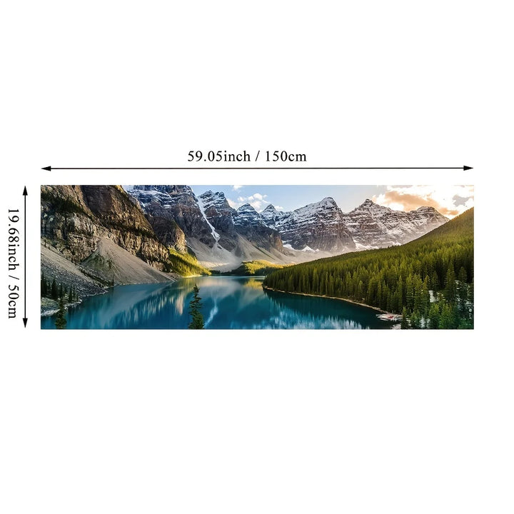 Mountain Lake Forest Wilderness Wall Art Large Format Canvas Prints Wide Landscape Above Sofa or Bed | Skanto