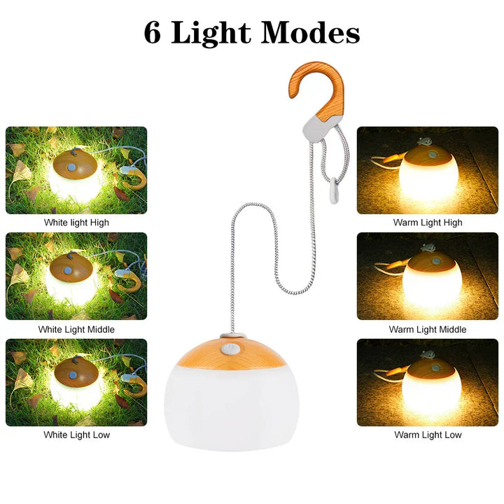 Retro oppladbar campinglampe med USB Skanto