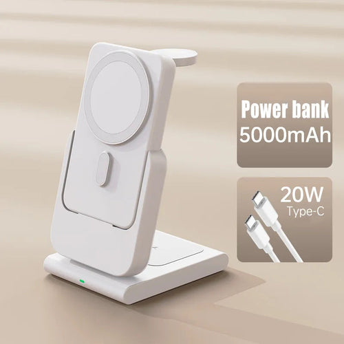 Skanto | 3i1 Magnetisk Hurtigladende Magsafe Power Bank Stasjon