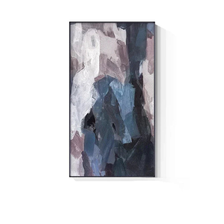 Blue Mauve Purple Abstract Color Block Wall Art Fine Art Canvas Prints Pictures For Luxury Apartment Living Room Dining Room Entryway Reception Foyer Decor | Skanto