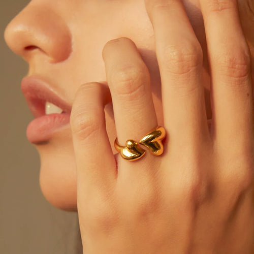 Skanto | Elegant Justerbar Kjærlighets Hjerte Ring