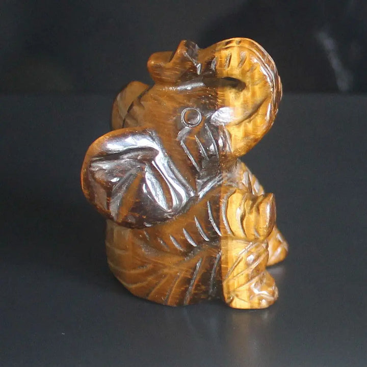 Skanto Blandede edelsten Krystall sittende Elefant Figur Dyreskulptur hjemmedekor 2''