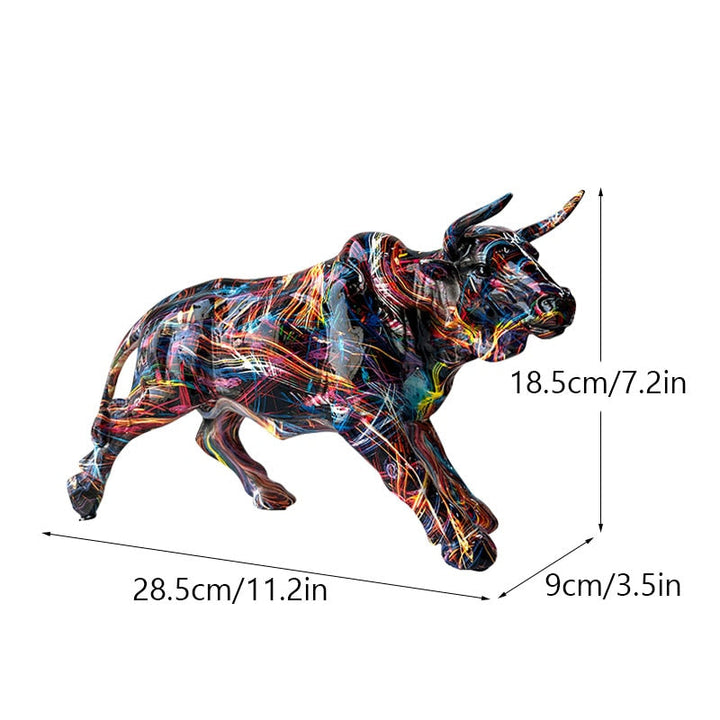 Skanto | Graffiti-Maling Harpiks Tyr Figur Home Stue Soverom Kontor Skrivebord Feng Shui Ornament Samling Statuetter