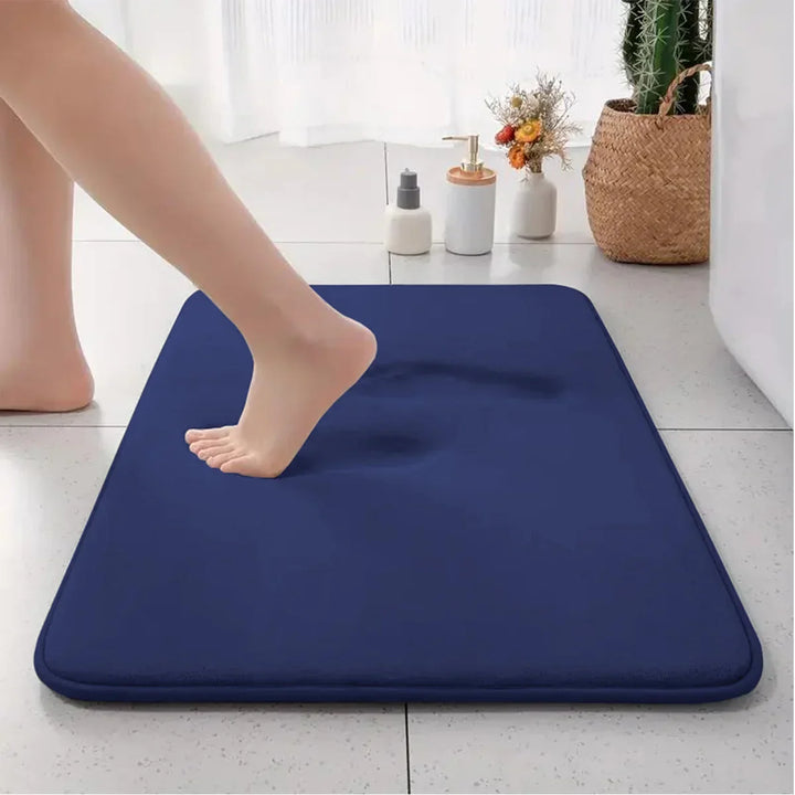 Skanto | Tykk ensfarget antiskli bade matte i fleece med absorberende kapasitet